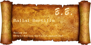 Ballai Bertilla névjegykártya